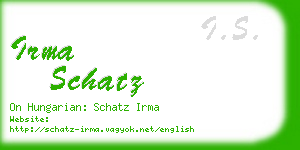 irma schatz business card